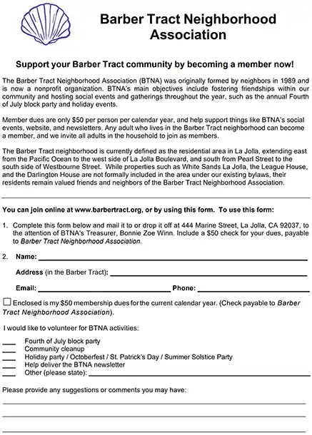 Membership form